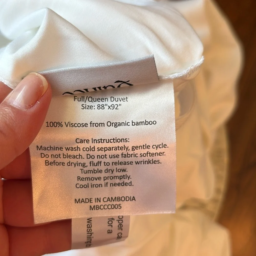 QUINCE Bamboo Duvet Cover Full Queen White